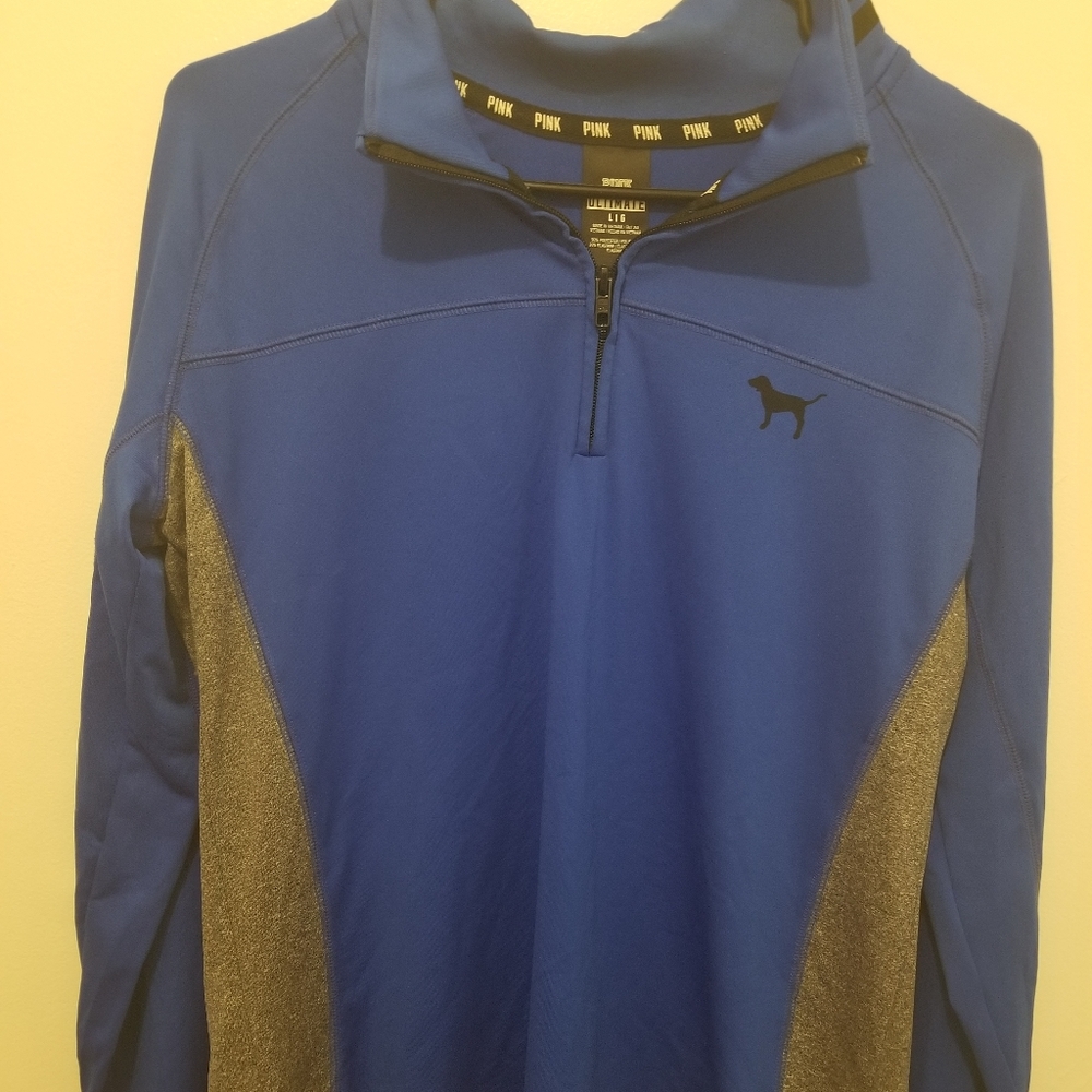 Blue workout half zip